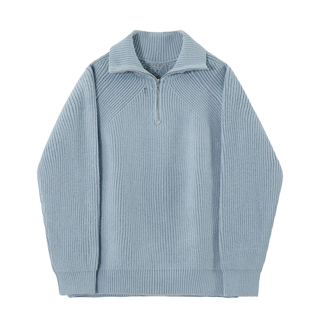 Arnaud™ – Pull zippé turquoise élégant