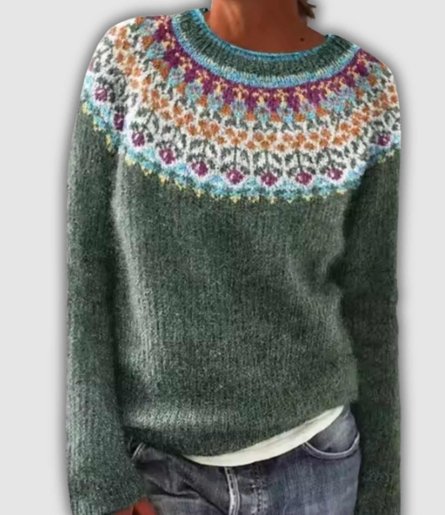 Celina™ - Pull jacquard en laine douce