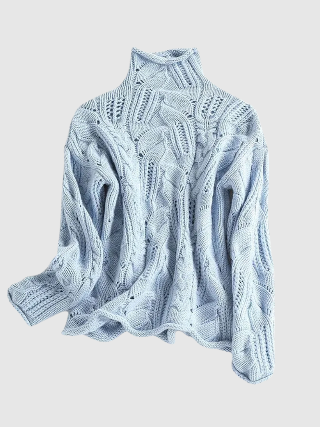 Carla™ - Pull à col roulé torsadé en coton doux