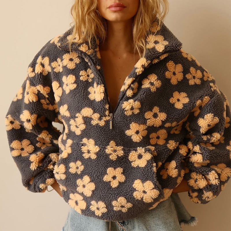 Daisy™ - Sweat polaire zippé floral