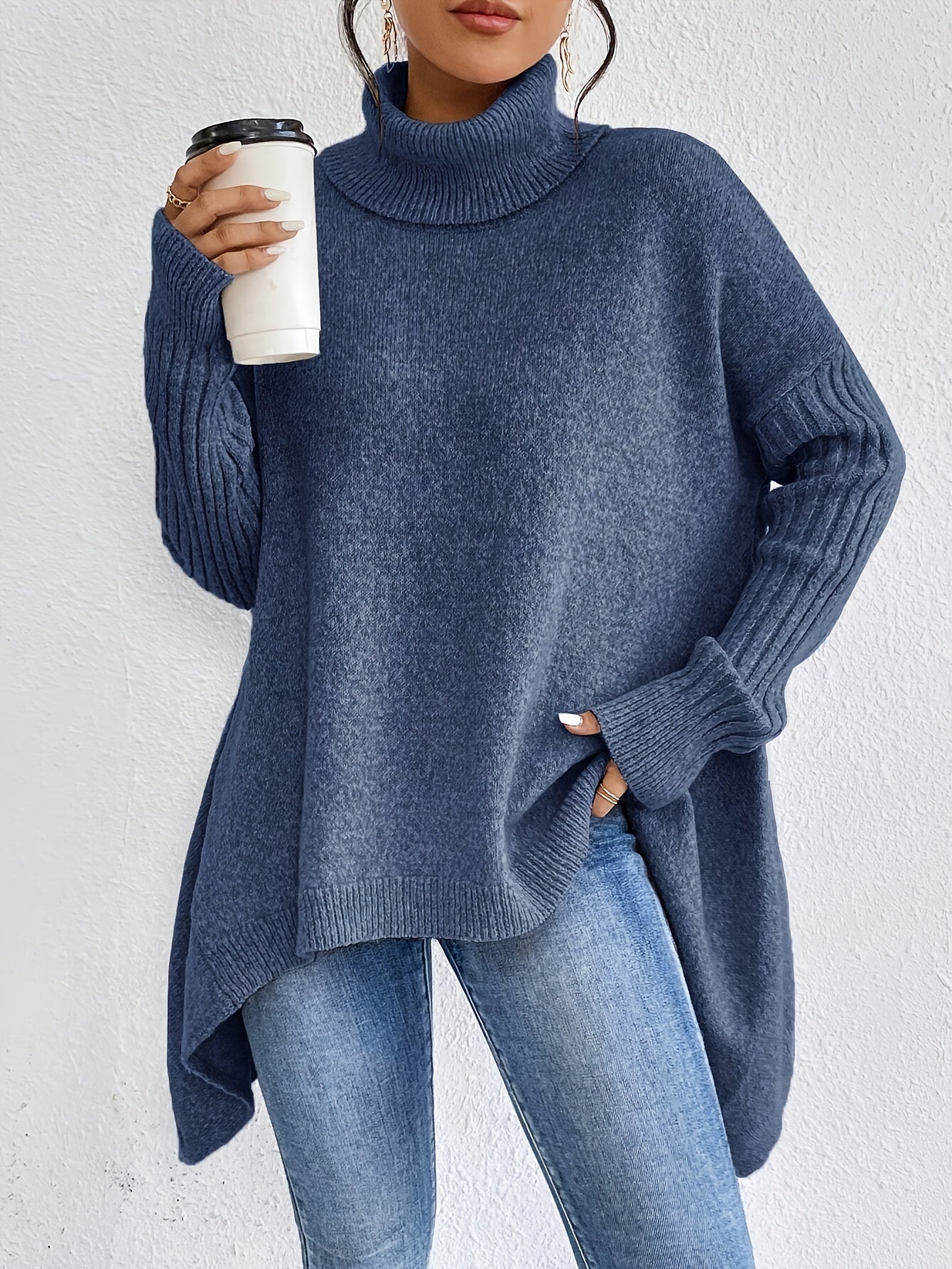 Elynn™ - Pull chaud à col roulé oversize